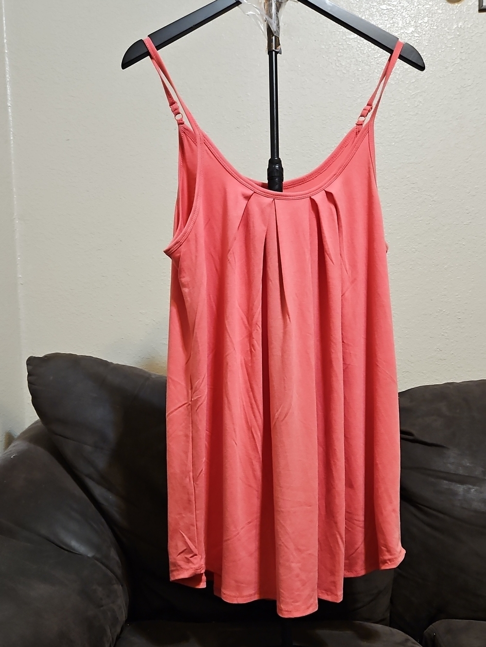 Zenana Outfitters Coral Pleated Spaghetti-Strap Camisole
